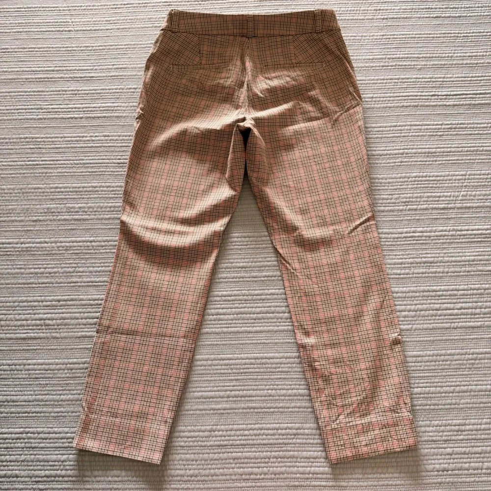 Banana RepublicvWomens Sloan Plaid Pants Pink Brown Check Slim Ankle Trousers 2P